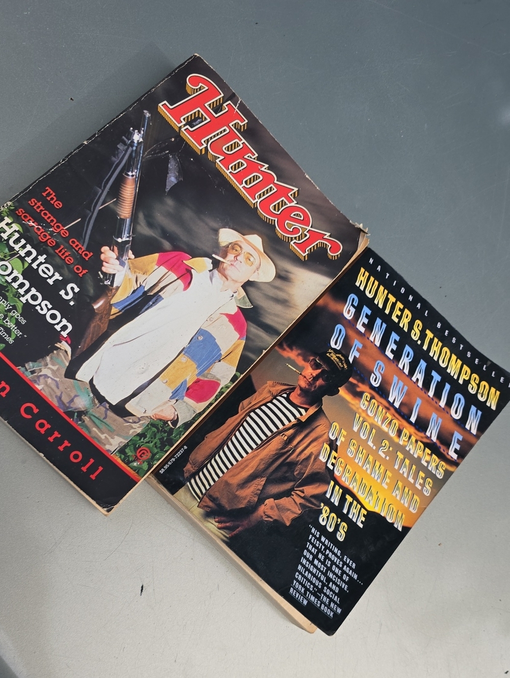 Lot Vintage 2 Hunter S Thompson Books SWINE + HUNTER E JEAN CARROLL 1ST Edition
